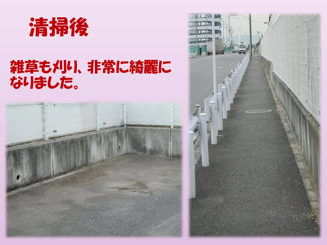 バス停からDPL入口までの通勤路のゴミ清掃